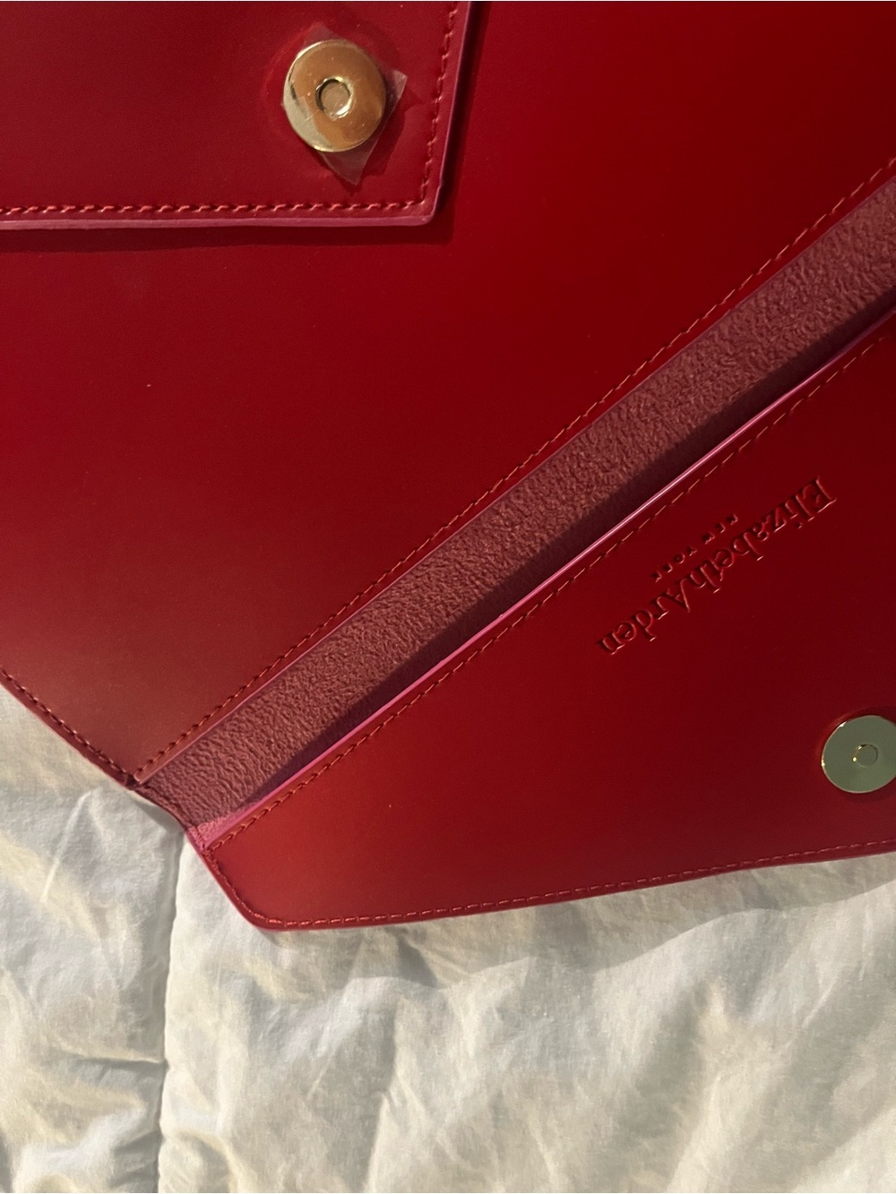 Elizabeth Arden Red Envelope Clutch with Gold-Tone Snap